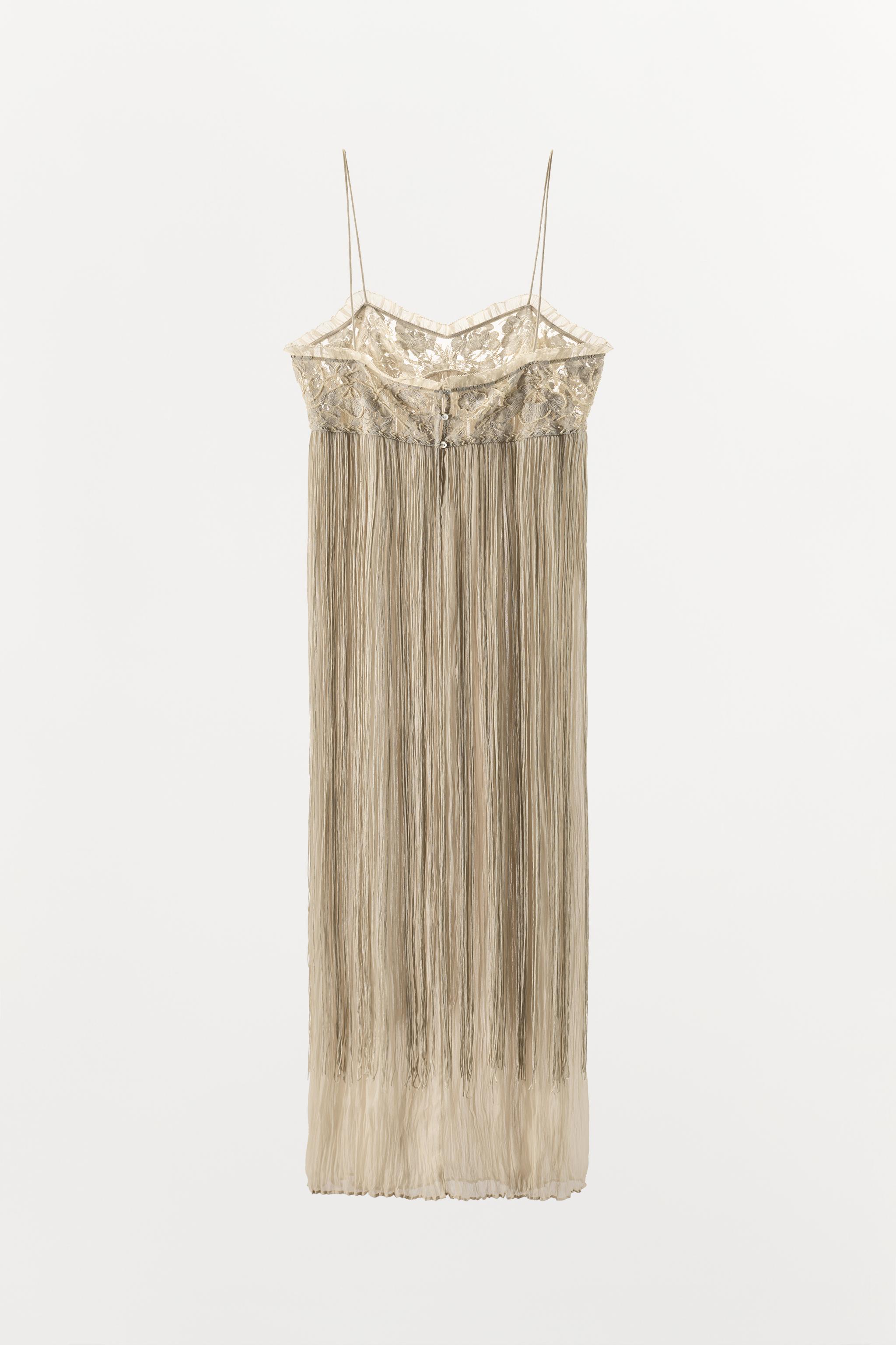EMBROIDERED FRINGE COMBINATION DRESS